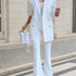 Damen Anzugset mit Straight-Leg Hose & Doppelreihigem Blazer